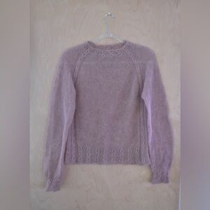 Hand knit dusty purple sweater